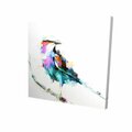 Fondo 16 x 16 in. Colorful Abstract Bird on A Branch-Print on Canvas FO2793486